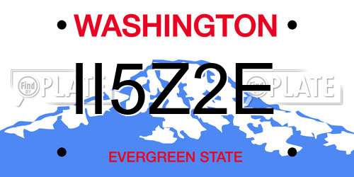 II5Z2E Washington License Plate