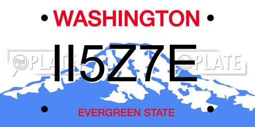 II5Z7E Washington License Plate