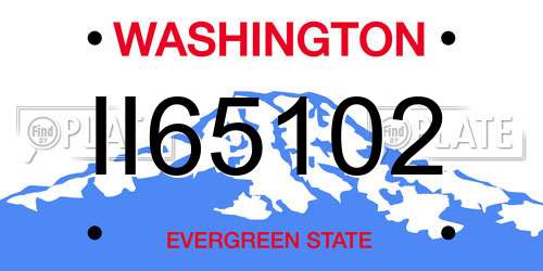 II65102 Washington License Plate