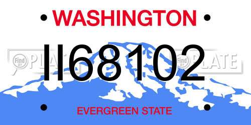 II68102 Washington License Plate