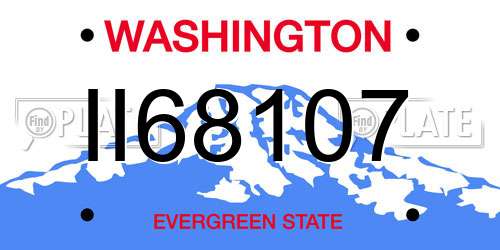 II68107 Washington License Plate