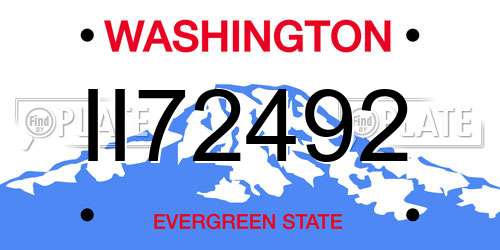 II72492 Washington License Plate