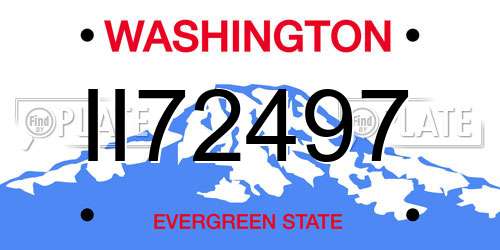 II72497 Washington License Plate