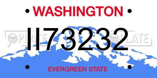 II73232 Washington License Plate