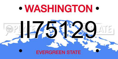 II75129 Washington License Plate