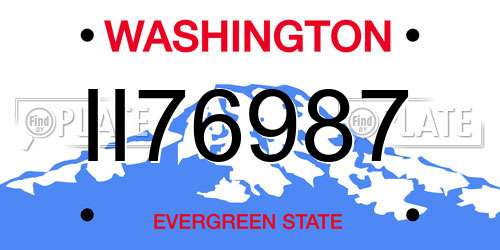 II76987 Washington License Plate