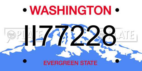 II77228 Washington License Plate