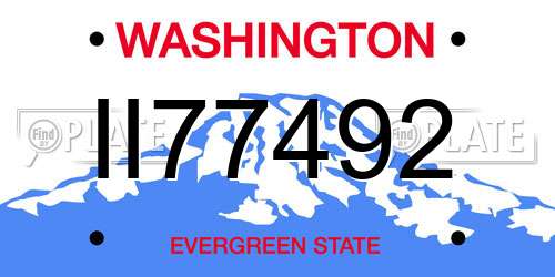 II77492 Washington License Plate