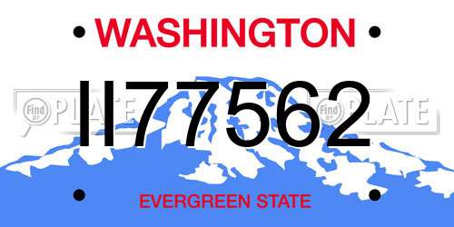 II77562 Washington License Plate