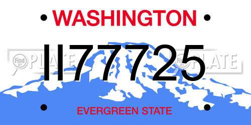 II77725 Washington License Plate