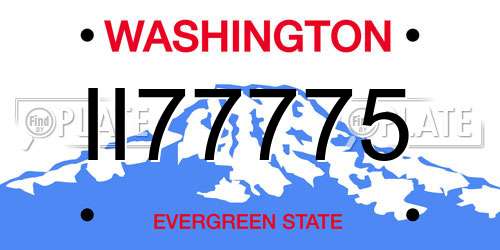 II77775 Washington License Plate