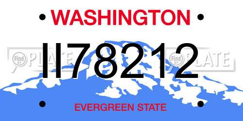 II78212 Washington License Plate