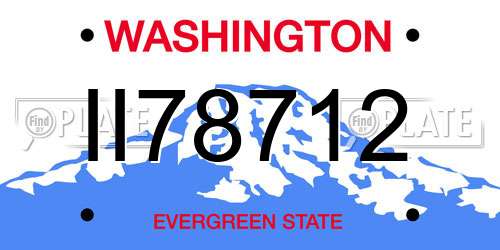 II78712 Washington License Plate