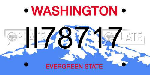 II78717 Washington License Plate