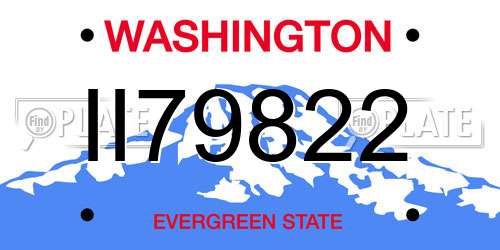 II79822 Washington License Plate