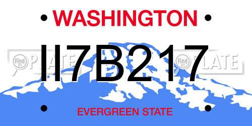 II7B217 Washington License Plate