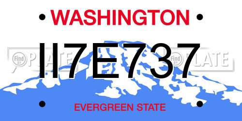II7E737 Washington License Plate