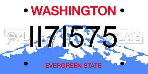 II7I575 Washington License Plate