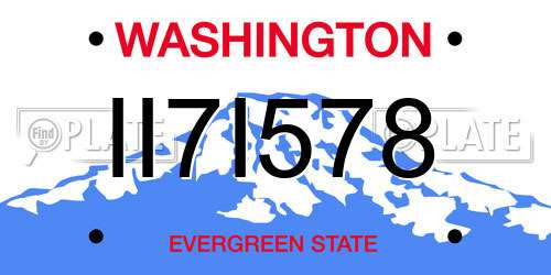 II7I578 Washington License Plate