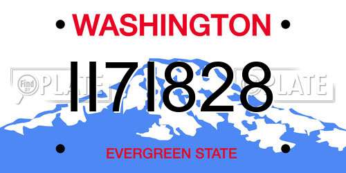 II7I828 Washington License Plate