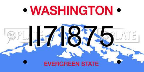 II7I875 Washington License Plate