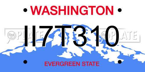 II7T310 Washington License Plate