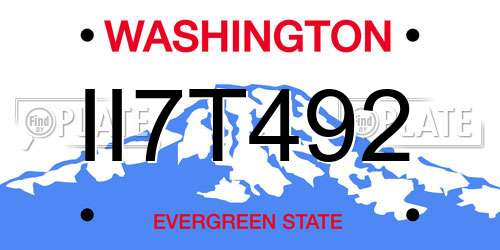 II7T492 Washington License Plate