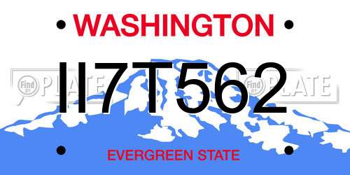 II7T562 Washington License Plate