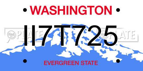II7T725 Washington License Plate