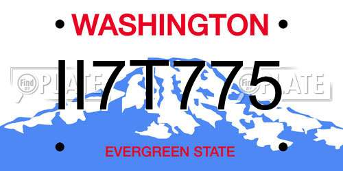 II7T775 Washington License Plate