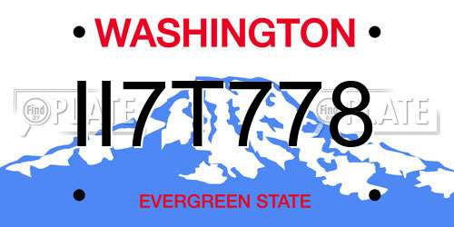 II7T778 Washington License Plate