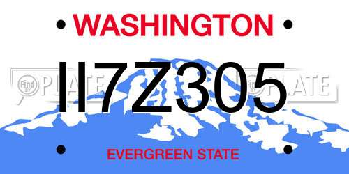 II7Z305 Washington License Plate