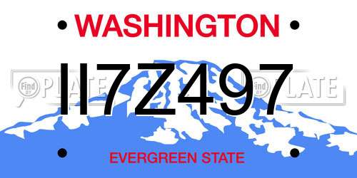 II7Z497 Washington License Plate