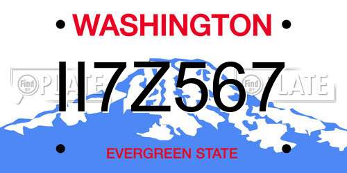II7Z567 Washington License Plate