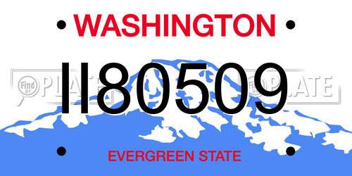 II80509 Washington License Plate