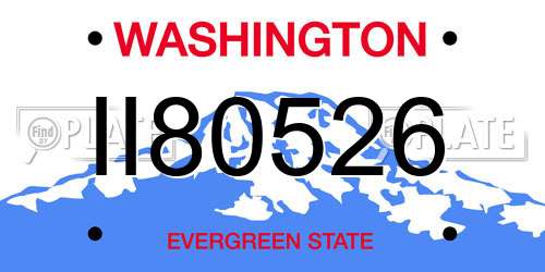 II80526 Washington License Plate