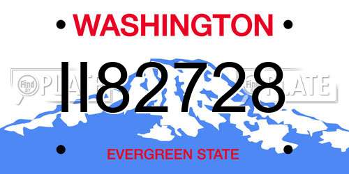II82728 Washington License Plate