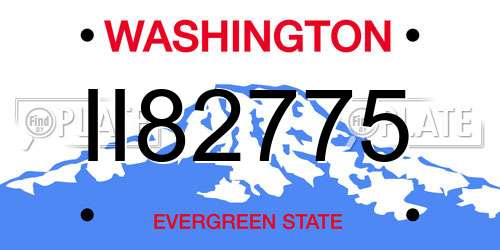 II82775 Washington License Plate
