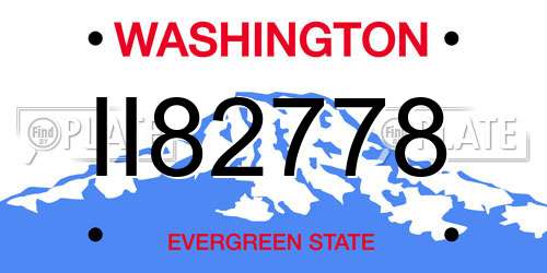 II82778 Washington License Plate