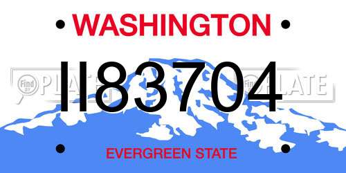 II83704 Washington License Plate