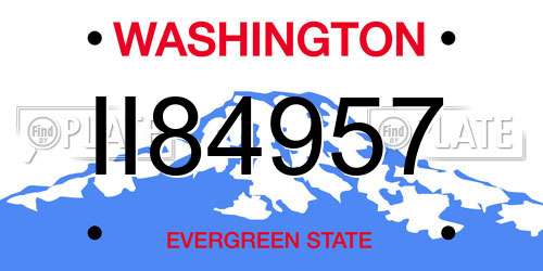 II84957 Washington License Plate
