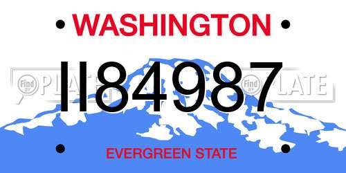 II84987 Washington License Plate