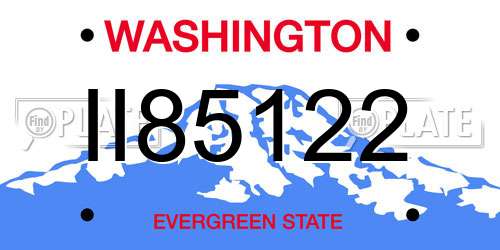 II85122 Washington License Plate