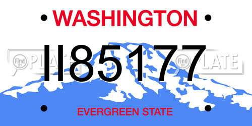 II85177 Washington License Plate