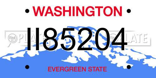 II85204 Washington License Plate