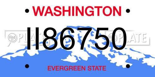 II86750 Washington License Plate