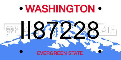 II87228 Washington License Plate