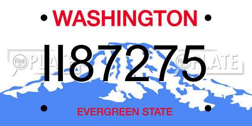 II87275 Washington License Plate