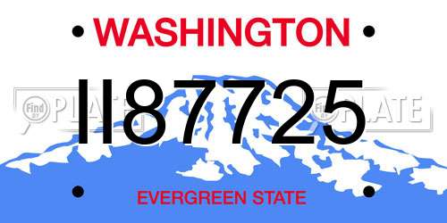 II87725 Washington License Plate