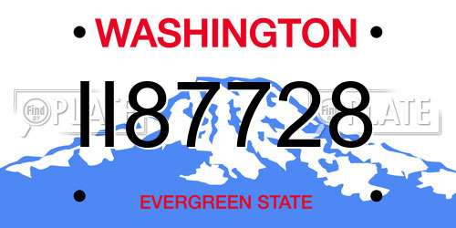 II87728 Washington License Plate